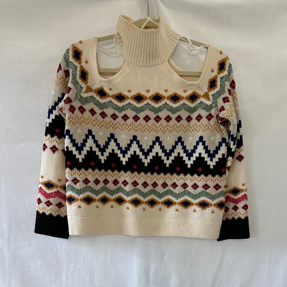 Alice + Olivia Leora Fairisle Turtleneck Sweater - Picture 1 of 5